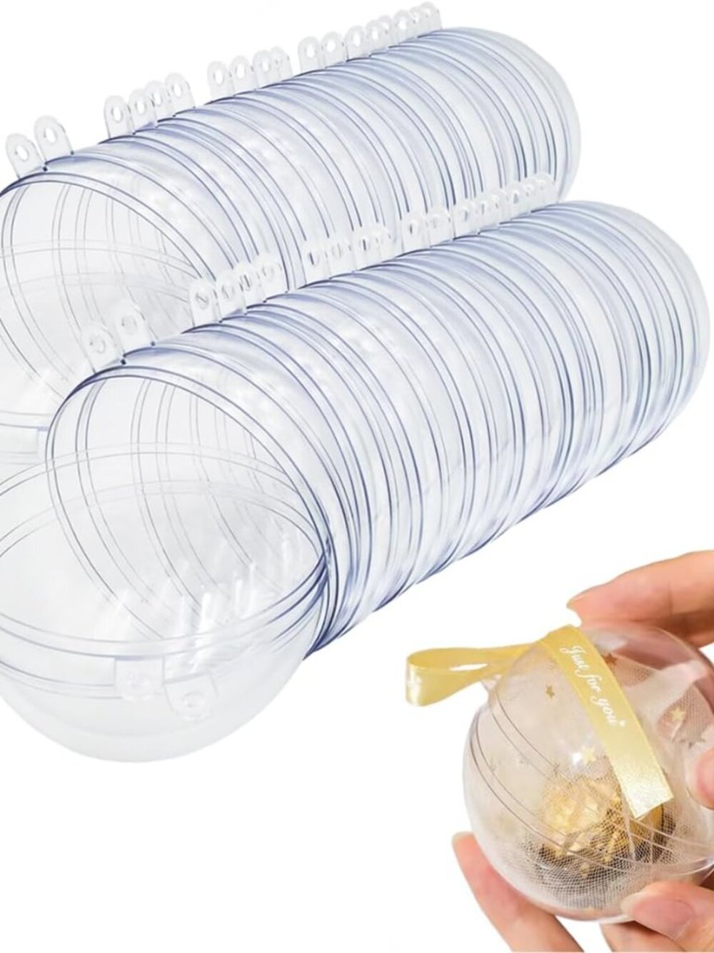 20 Clear Fillable Ornaments Balls- 80mm/3.15" Transparent Plastic Thickened Sphe